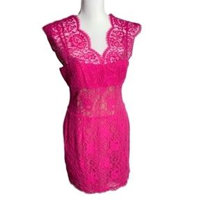 EUC BCBG Pink Lace Mini Dress 8